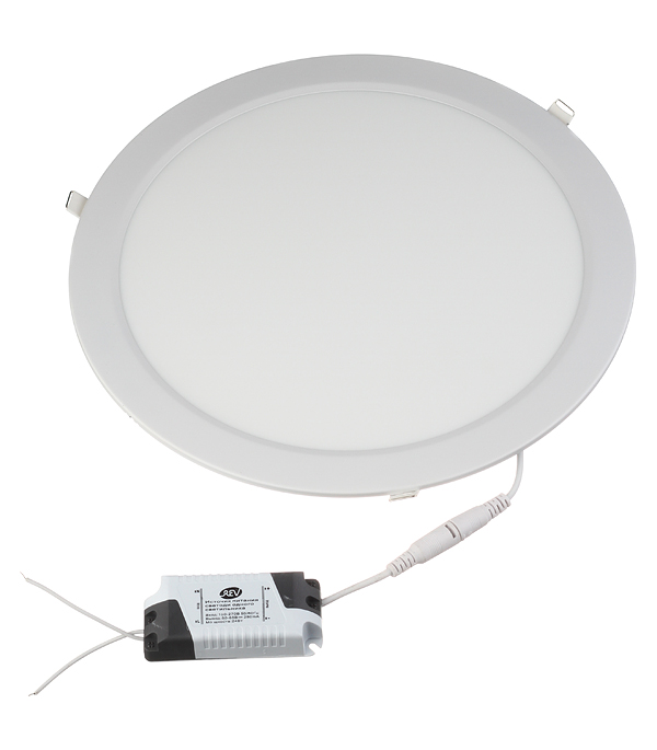 Светильник светодиодный встраиваемый REV d294х30 мм 24 Вт 220 В 6500К холодный белый свет круглый IP20 белый