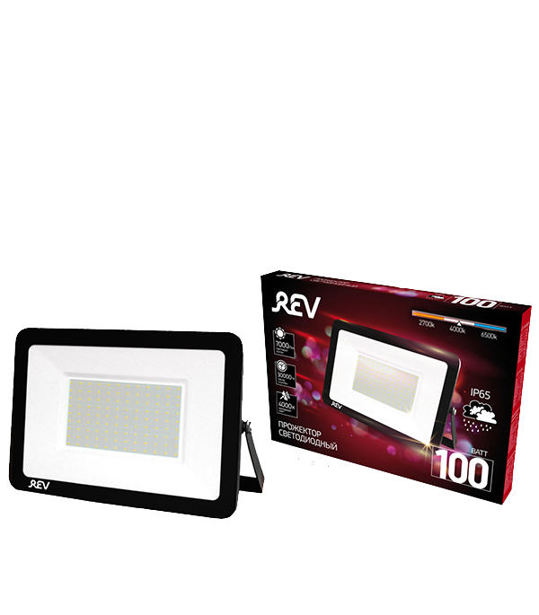 

Прожектор светодиодный REV 100 Вт 220-240 В IP65 4000 К дневной свет, Черный