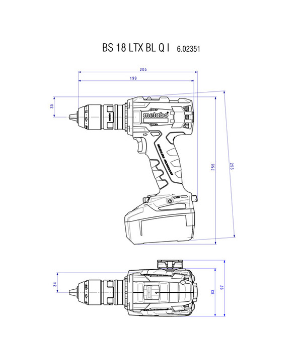 Дрель-шуруповерт аккумуляторная Metabo BS 18 LTX ВL Q I (602359650) 18В 2х5,2Ач Li-Ion