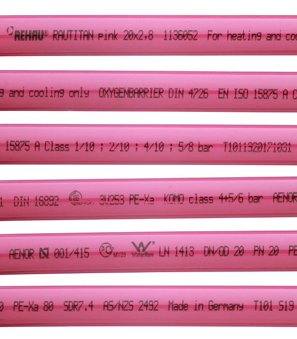 фото Труба из сшитого полиэтилена pe-xa rehau rautitan pink (11360521120) 20х2,8 мм pn10
