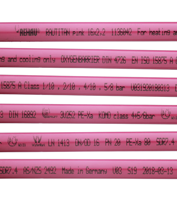 фото Труба полиэтиленовая 16 х 2,2 мм rehau rautitan pink