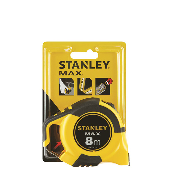 

Рулетка Stanley MAX с автостопом магнитная 8 м x 19 мм