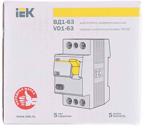 фото Узо iek вд1-63 (mdv10-2-016-030) 16а 30 ма 2p тип ac 4,5 ка