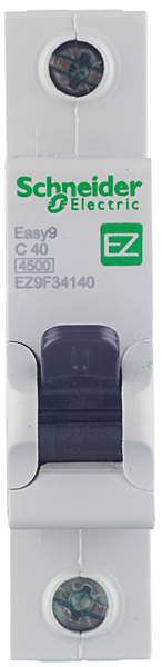 фото Автоматический выключатель schneider electric easy9 (ez9f34140) 1p 40а тип c 4,5 ка 220 в на din-рейку