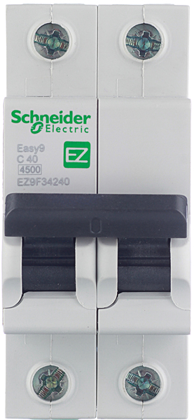 фото Автоматический выключатель schneider electric easy9 (ez9f34240) 2p 40а тип c 4,5 ка 400 в на din-рейку