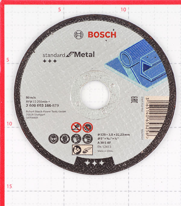 фото Круг отрезной по металлу bosch (2608603166) 125х22х2,5 мм