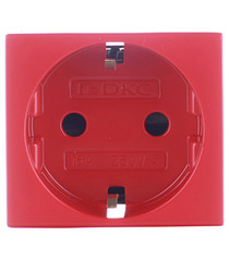 Розетка для кабель-канала DKC Viva 45015 красная со шторками под 2 модуля