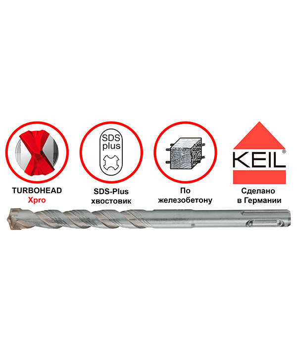 

Бур SDS-plus Keil Xpro 6х150х210 мм усиленный