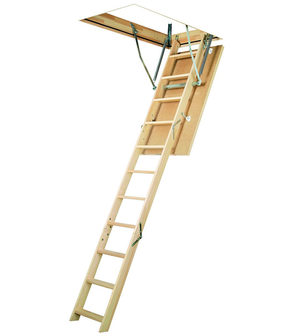 фото Лестница чердачная fakro smart деревянная 280х70х120 см