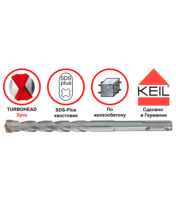 

Бур SDS-plus Keil Xpro 8х100х160 мм усиленный