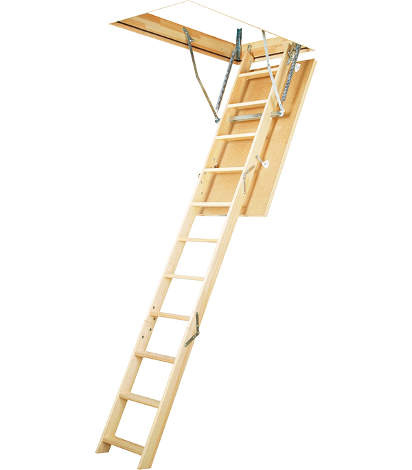 фото Лестница чердачная fakro smart деревянная 280х60х120 см