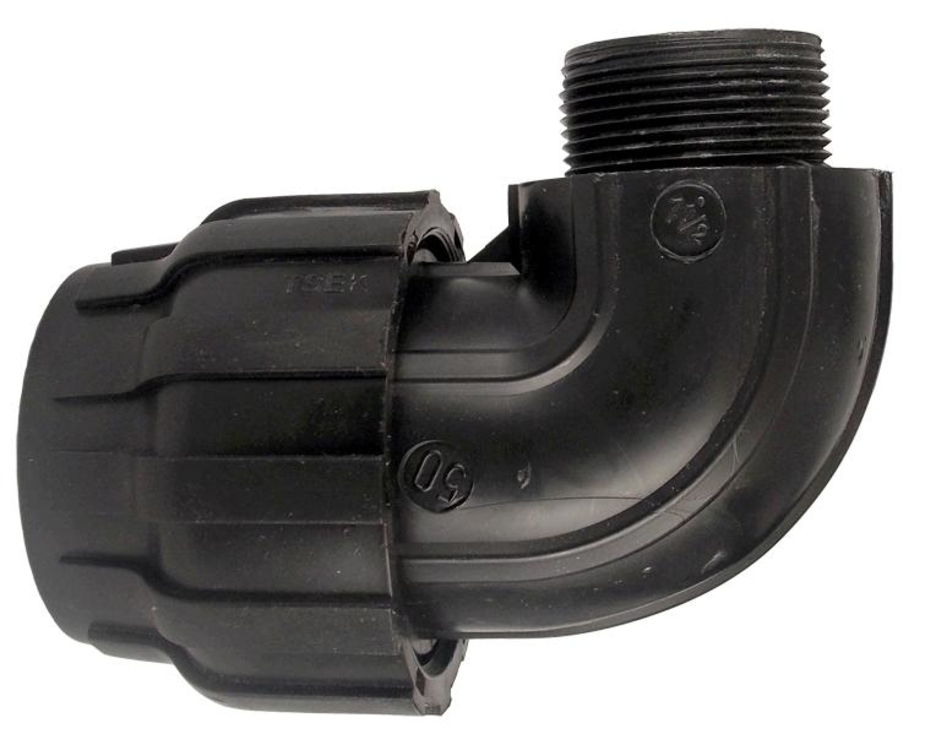 Угол ПНД компрессионный переходный 50х1.1/2\" НР — купить в Петровиче в ...