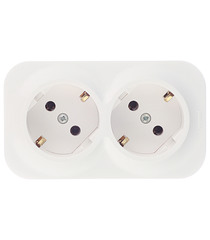 Розетка Legrand Quteo 782233 двойная открытая установка белая с заземлением