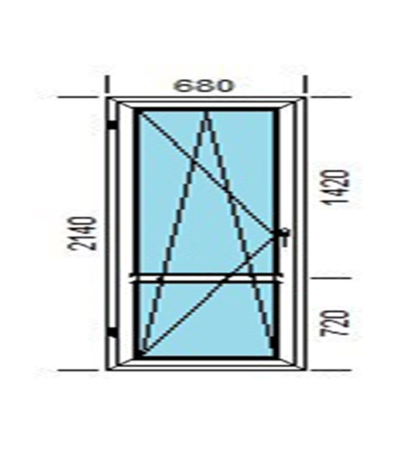 фото Дверь пластиковая veka 2140х680 мм поворотно-откидная левая стеклопакет энергосберегающий верх и низ