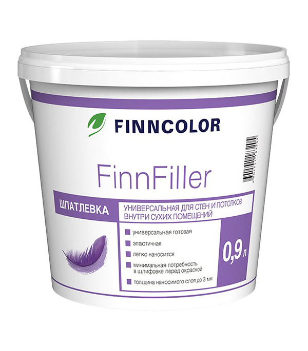 фото Шпатлевка финишная finncolor finnfiller 0.9 л