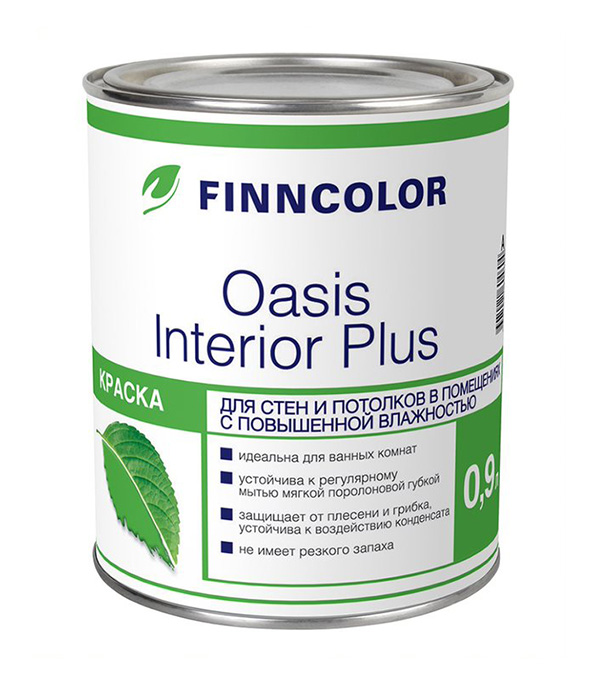 фото Краска водно-дисперсионная finncolor oasis interior plus моющаяся белая основа а 0,9 л