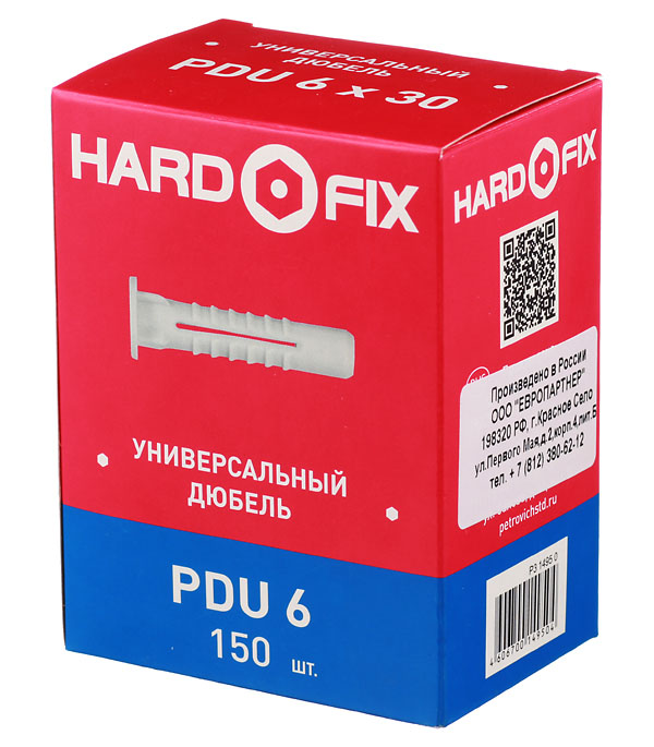 фото Дюбель универсальный hard-fix/wenzo 6x30 мм полиэтилен (150 шт.)