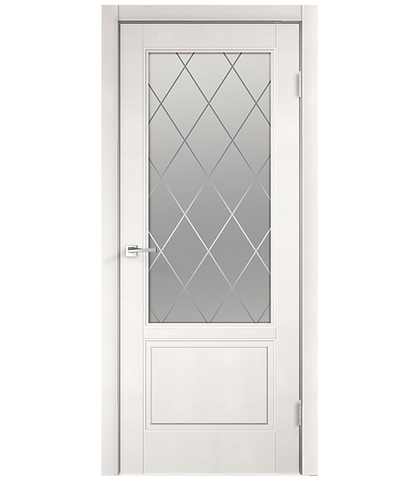 фото Дверное полотно velldoris ольсен белое со стеклом эмаль 800x2000 мм