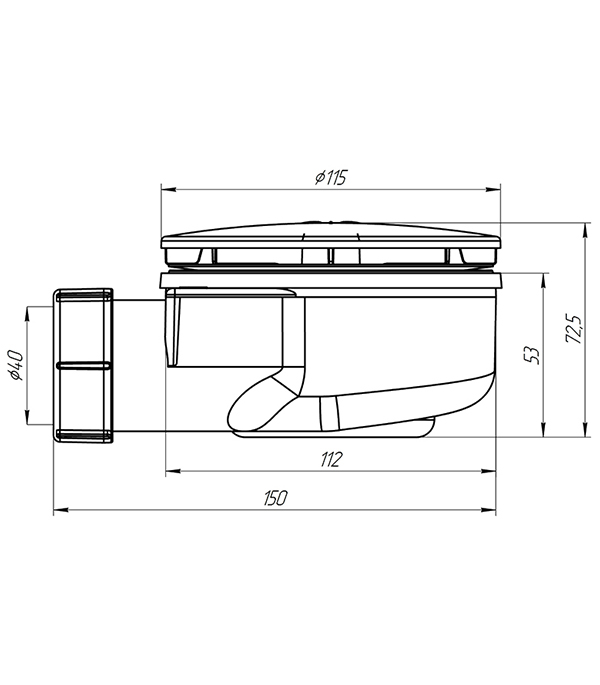 

Сифон для душевого поддона АНИ Пласт E350C 1 1/2"х40 слив D90 мм выход D40 мм, Белый