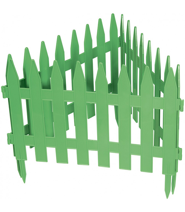 фото Забор декоративный palisad рейка 7 секций 28х300 см зеленый