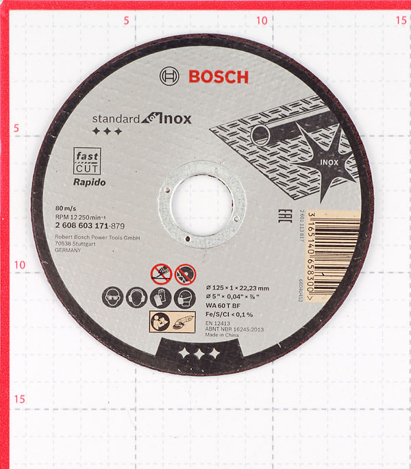 фото Круг отрезной по нержавеющей стали bosch (2608603171) 125х22х1 мм