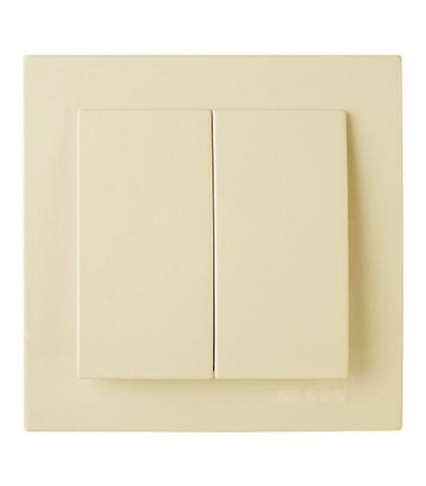 

Выключатель с рамкой SVET двухклавишный скрытая установка бежевый