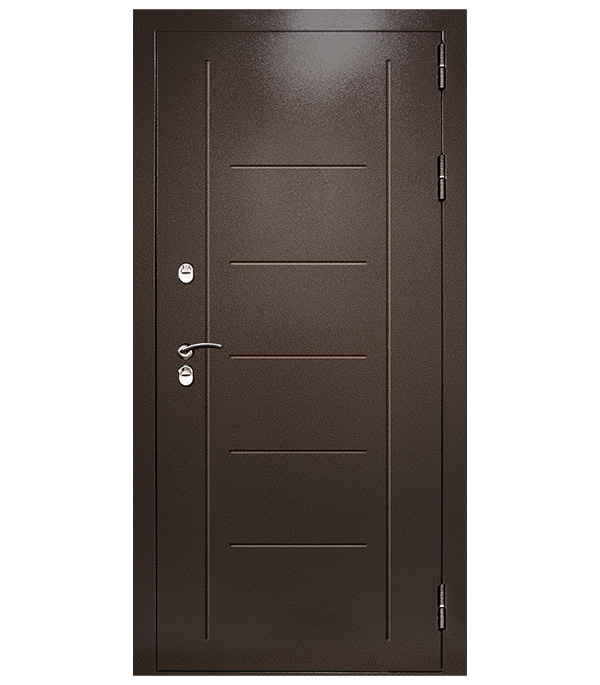 фото Дверь входная дверной континент термаль экстра правая медный антик - лиственница белая 860х2050 мм