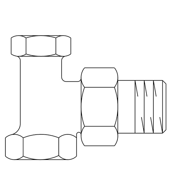 Клапан (вентиль) запорный угловой Oventrop Combi 2 (1091062) 1/2 НР(ш) х 1/2 ВР(г) для радиатора