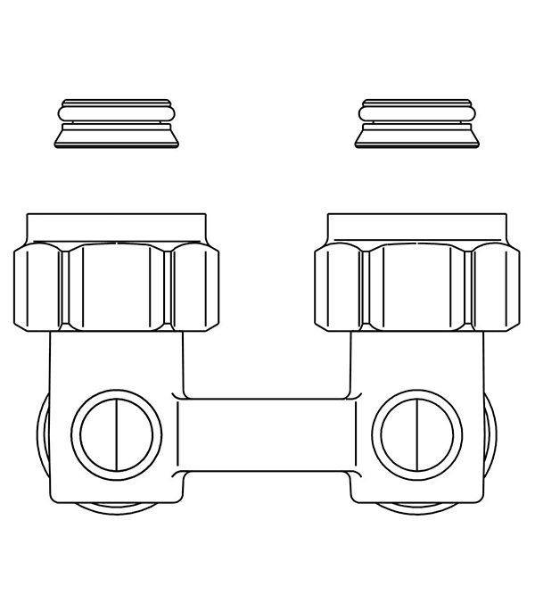 фото Узел нижнего подключения угловой oventrop multiflex f zb (1015814) h-образный 3/4 ek х 3/4 ek для радиатора