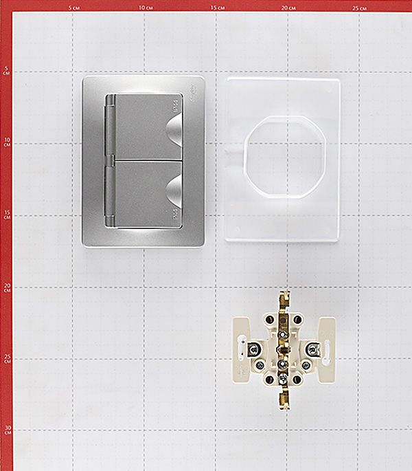 

Розетка с рамкой Schneider Electric Blanca BLNRS441123 двойная скрытая установка алюминий с заземлением IP44 со шторками с крышкой влагозащищенная