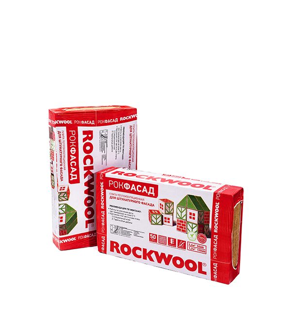 фото Утеплитель rockwool рокфасад 50х600х1000 мм 2,4 кв.м