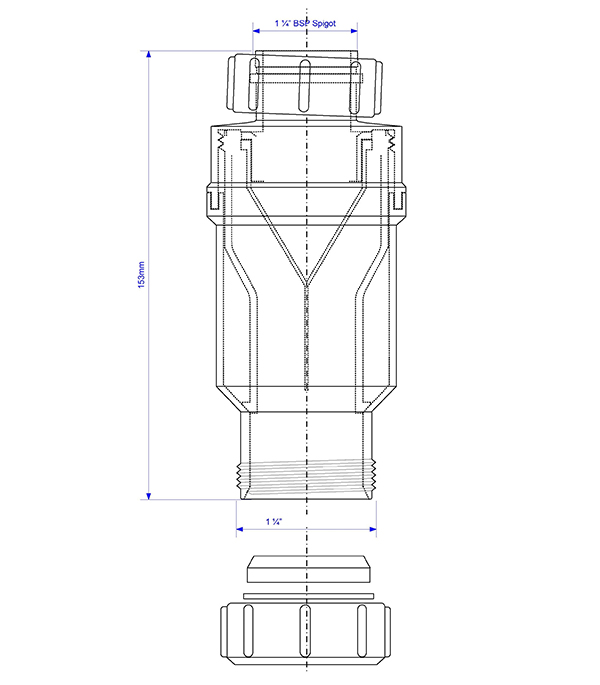 Сифон McAlpine MacValve 1 1/4 ВР(г) пластиковый выход компрессионный d32 мм от Петрович