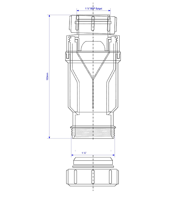 Сифон McAlpine MacValve 1 1/2 ВР(г) пластиковый выход компрессионный d40 мм от Петрович