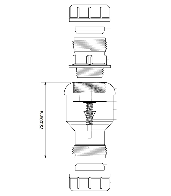 фото Клапан обратный mcalpine вертикальный с подпружиненной мембраной для внутренней канализации