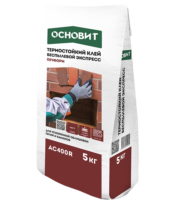 

Клей для облицовки печей и каминов Основит Печформ AC400 R экспресс 5 кг