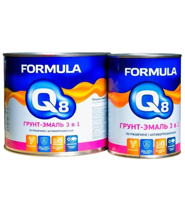 

Грунт-эмаль по ржавчине Formula Q8 черная 3в1 1,9 кг