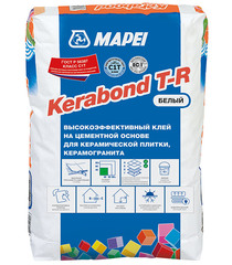 Клей для плитки/ керамогранита/ мозаики Mapei Kerabond T-R белый (класс С1) 25 кг