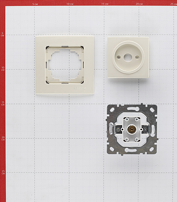

Розетка телевизионная с рамкой Nilson TOURAN 24121629 оконечная скрытая установка бежевая, Бежевый