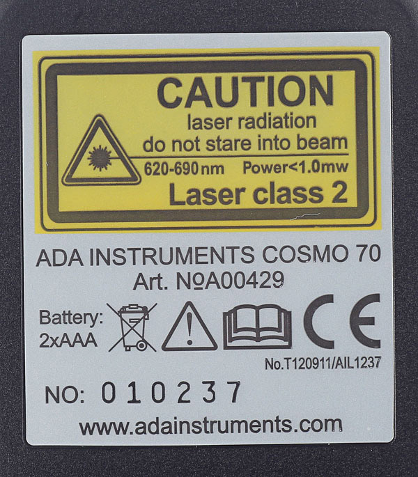 фото Дальномер лазерный ada cosmo 70 (а00429) 70 м
