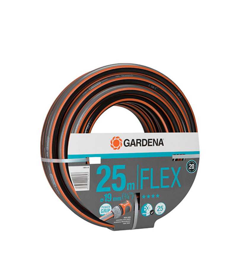 Шланг gardena 3 4 25 метров. Шланг Gardena Flex 19мм 25м. Шланг для полива 3/4 Гардена Флекс. Шланг поливочный Gardena High Flex 3/4" 25 м трехслойный (18053-20). Оранжевый шланг Гардена.