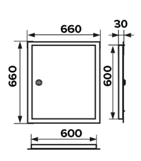 фото Люк ревизионный 600х600 мм с замком стальной