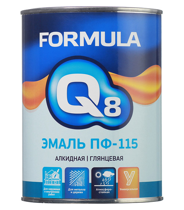 

Эмаль ПФ-115 черная Formula Q8 0,9 кг, Черный
