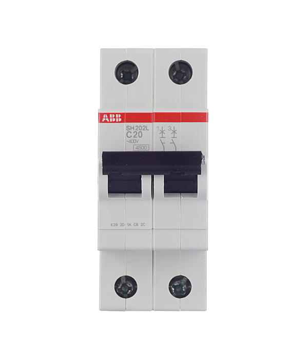 Автоматический выключатель ABB SH202L (2CDS242001R0204) 2P 20А тип C 4,5 кА 400 В на DIN-рейку