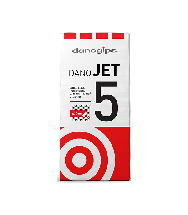 фото Шпаклевка полимерная danogips dano jet 5 выравнивающая 25 кг