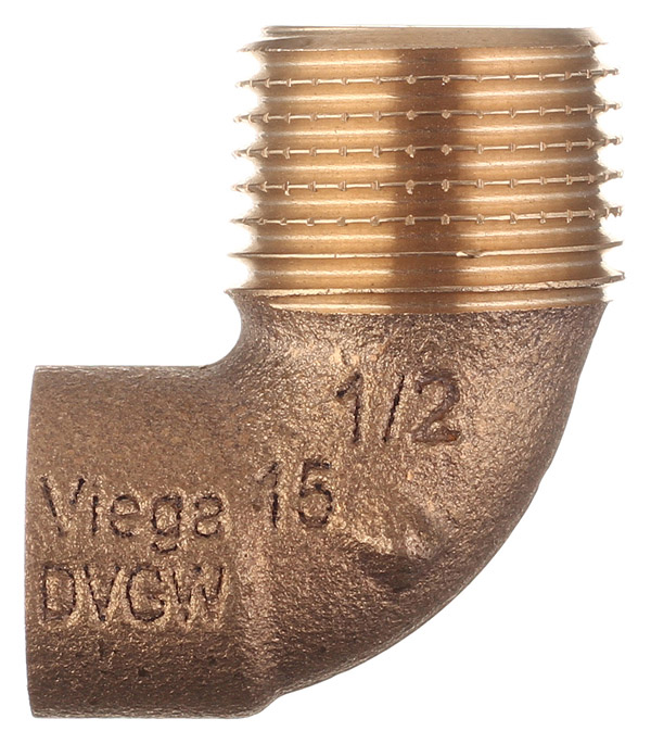 Угол Viega под внутреннюю пайку 15 мм х 1/2 НР(ш) медный