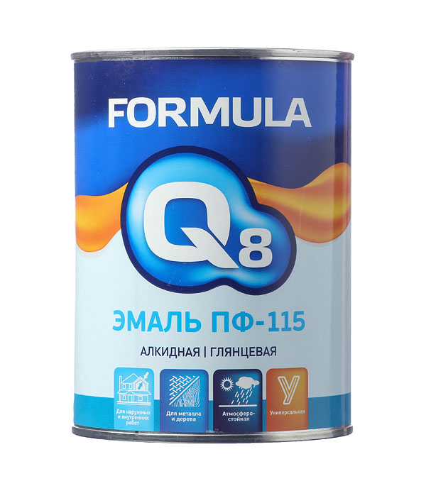 

Эмаль ПФ-115 серая Formula Q8 0,9 кг, Серый