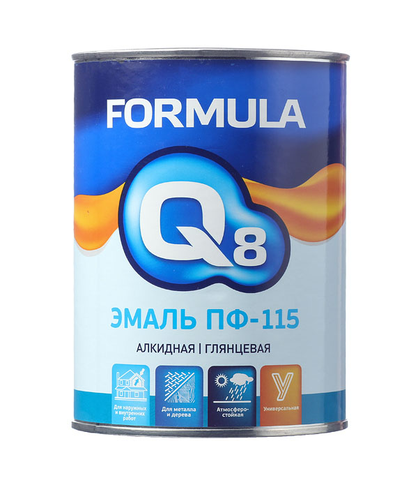 

Эмаль ПФ-115 красная Formula Q8 0,9 кг, Красный