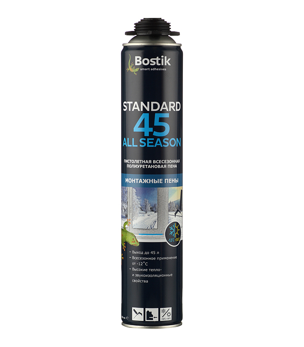 

Пена монтажная Bostik Standard 45 профессиональная всесезонная 650 мл