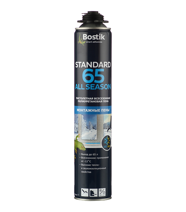 

Пена монтажная Bostik Standard 65 профессиональная всесезонная 750 мл