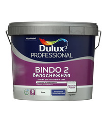 Краска для потолка Dulux Bindo 2 белая 9 л